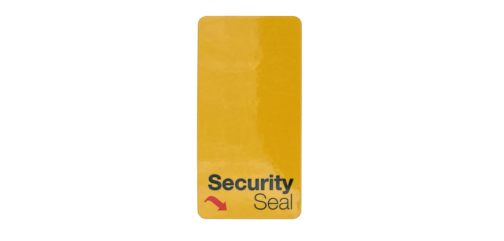 Securikett_SecuritySeals_Technology_DoubleVOID_BrokenGlas-Seal-yellow_applied