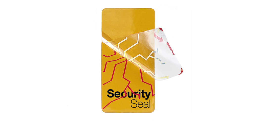 Securikett_SecuritySeals_Technology_DoubleVOID_BrokenGlas-Seal-yellow_peeled