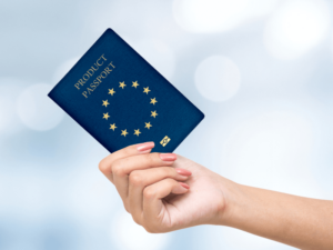 Hand with Blue Product Passport