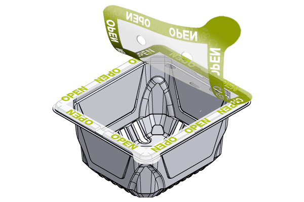 Plastic Cup with Top Closure Label with VOID effect