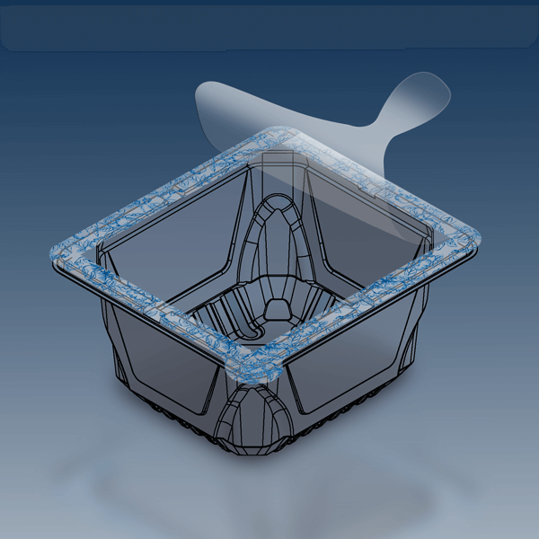 Structure Coating Lid Label with perforations on a plastic cup
