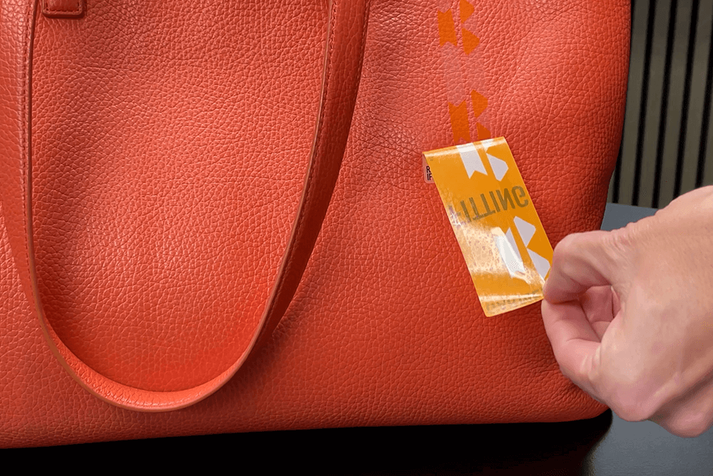 Garment Fitting Label on Bag