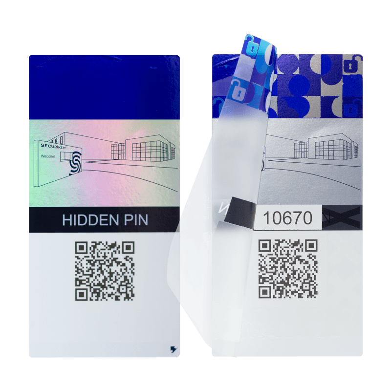 Oversized SecurityLabel with Hidden PIN; applied and peeled