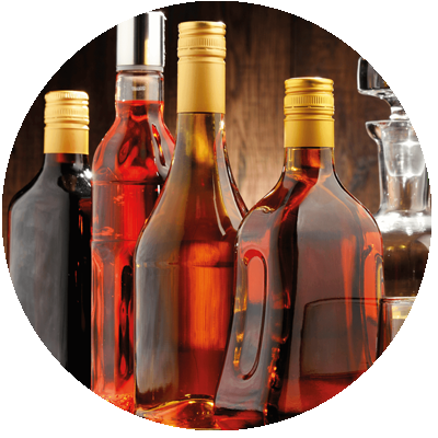 Icon with different bottles of beverages